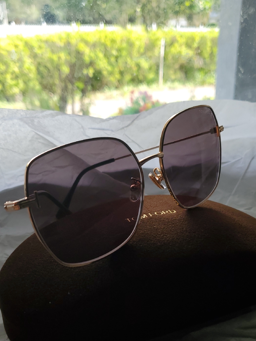 Tom Ford Gold Frame Sunglasses With Brown Lenses